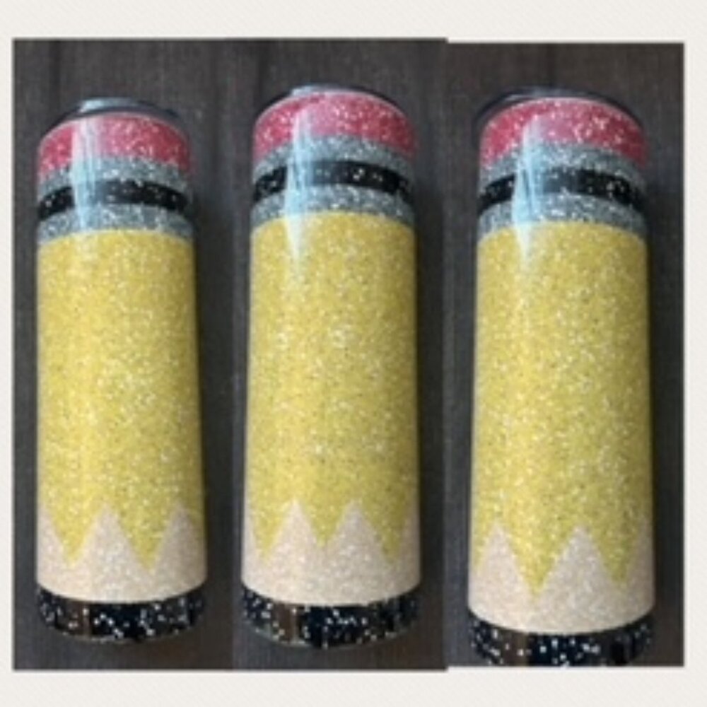 Glitter Pencil 20 oz Skinny Tumbler - NWT
